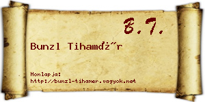 Bunzl Tihamér névjegykártya